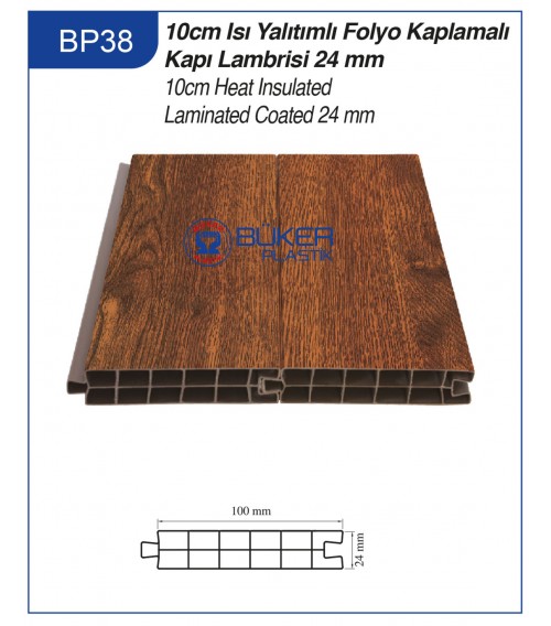 10cm Isı Yalıtımlı Folyo Kaplamalı Kapı Lambiri 24mm BP-38