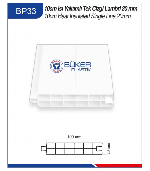 10cm Isı Yalıtımlı Tek Çizgi Kapı Lambiri 20mm BP-33