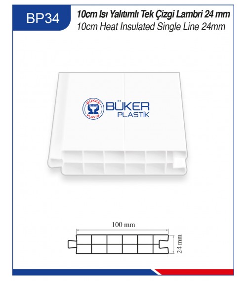 10cm Isı Yalıtımlı Tek Çizgi Kapı Lambiri 24mm BP-34