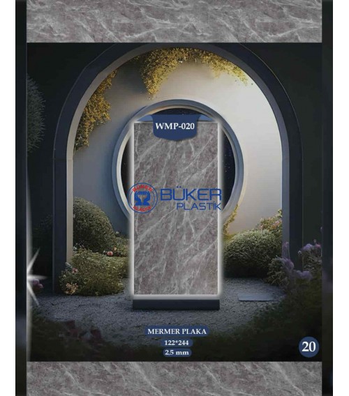 Gri Mermer 122x244cm PVC Panel WMP-020