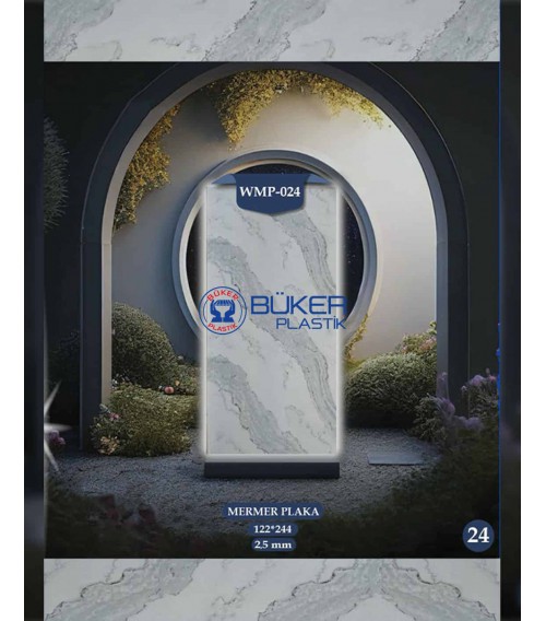 Beyaz Mermer 122x244cm PVC Panel WMP-024