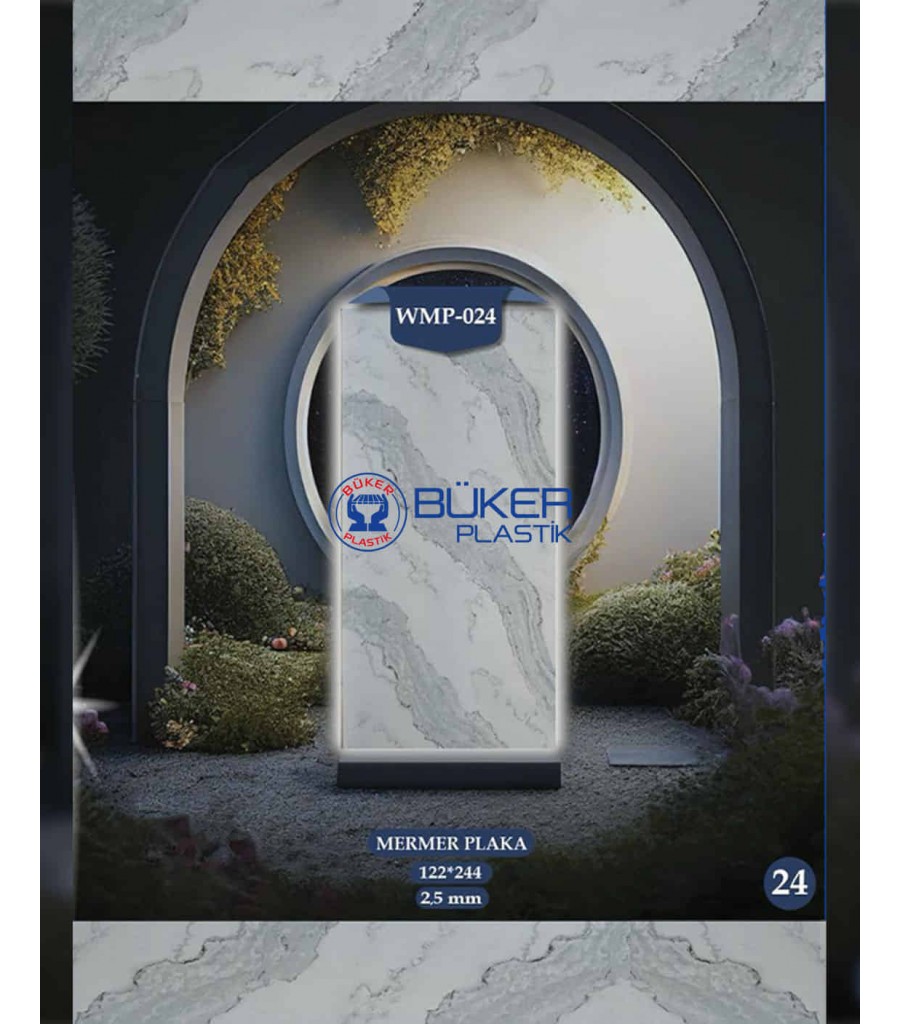 Beyaz Mermer 122x244cm PVC Panel WMP-024