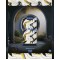 Beyaz Zemin Siyah ve Sarı Damarlı Mermer 122x244cm PVC Panel WMP-036