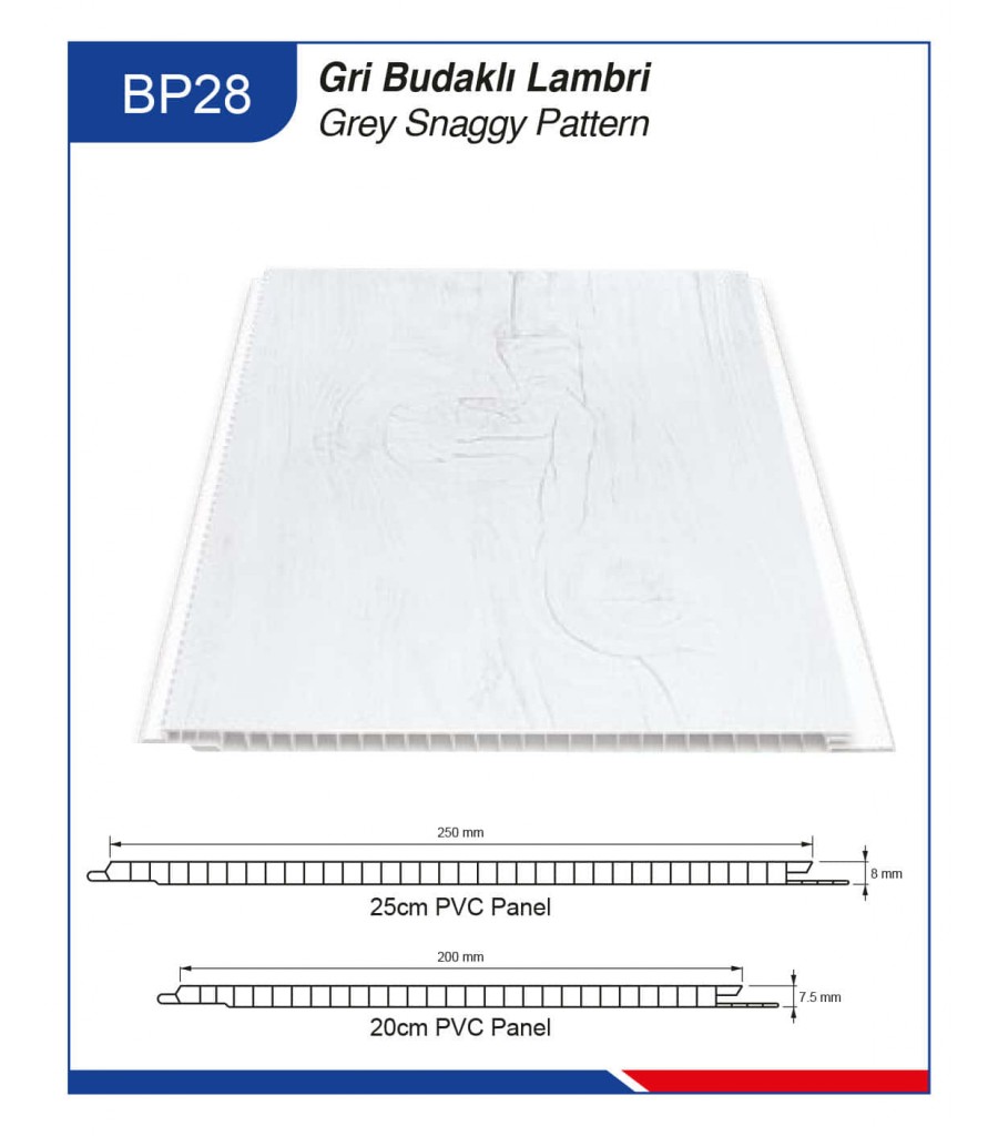 20cm Gri Budaklı Tavan Lambiri BP-28