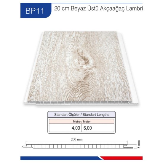 20cm Beyaz Üstü Akçaağaç Tavan Lambiri BP-11