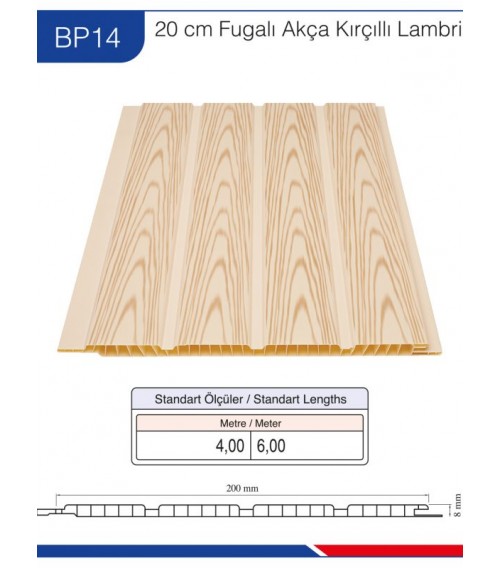 20cm Fugalı Akça Kırçıllı Tavan Lambiri BP-14