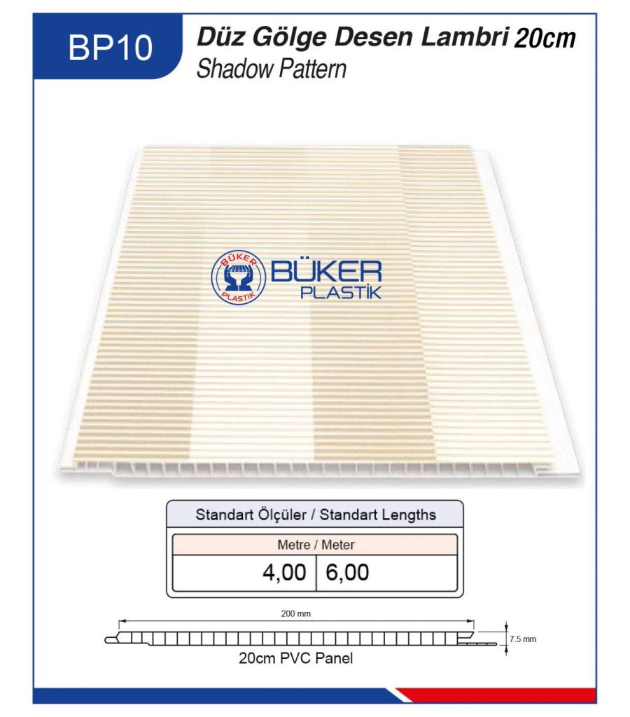 20cm Düz Gölge Desen Tavan ve Duvar Lambiri BP-10